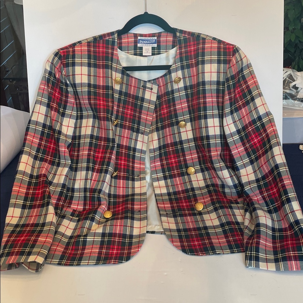 Pendleton Women's Double-Breasted Plaid Blazer - … - image 6